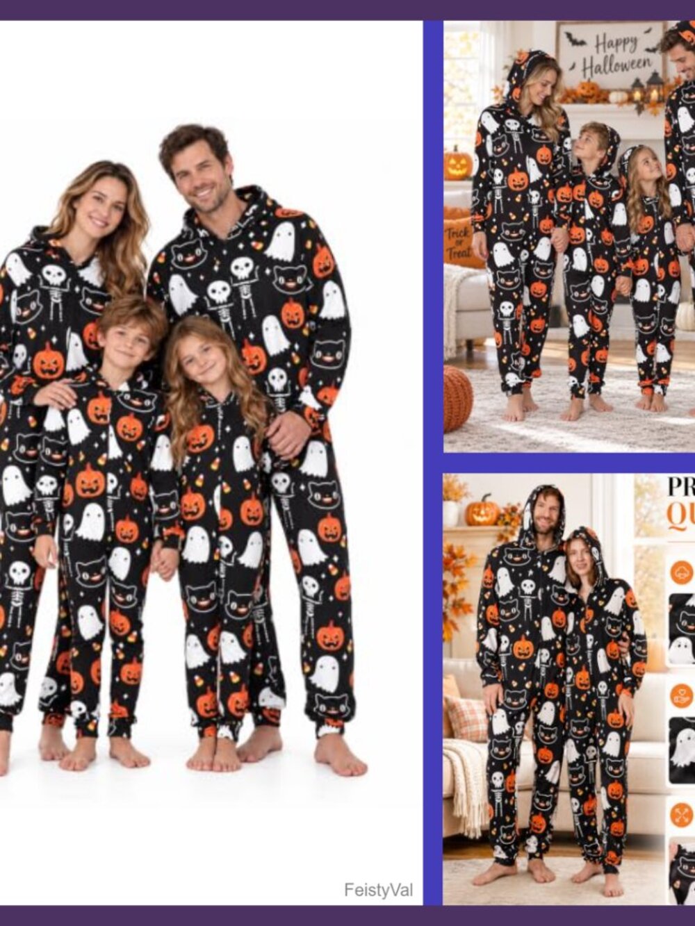 Women's Halloween One-Piece Pajamas Milk Silk Hooded Loose Fit
